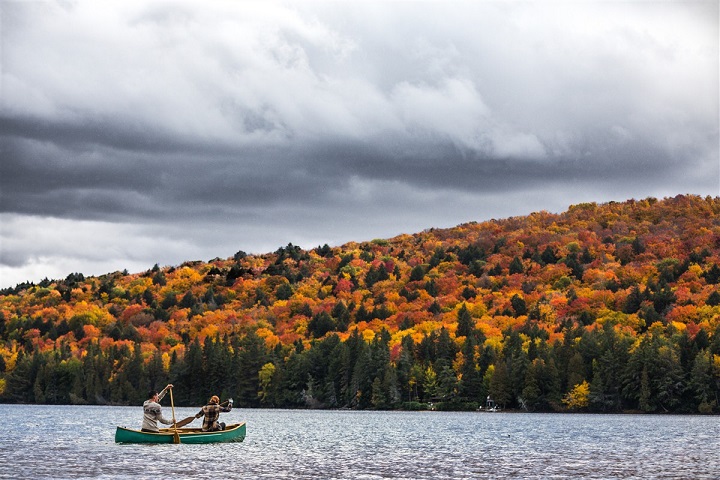 Couple sur un canoë dans l'Ontario