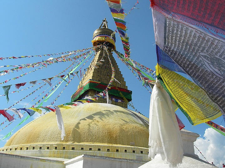 Les grands yeux du temple de Bodnath