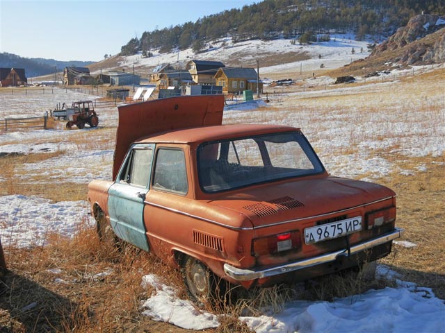 Lada rouge en russie