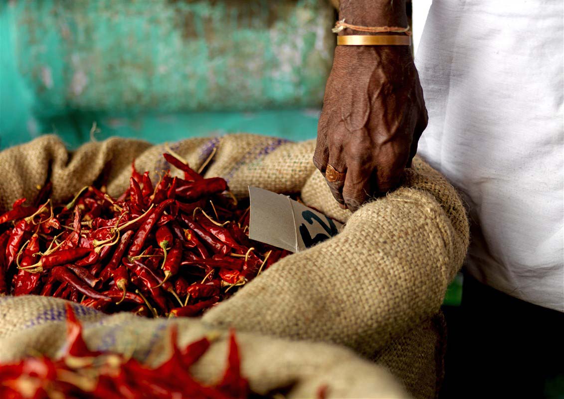 Piments au marché