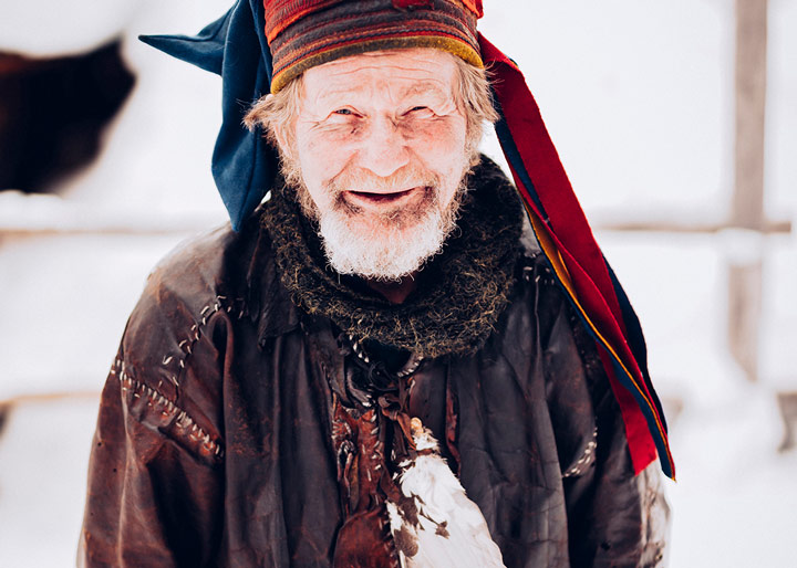 Portrait d'un homme en Laponie