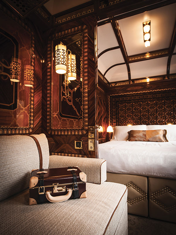 Valise dans une chambre du Venise Simplon Orient-Express